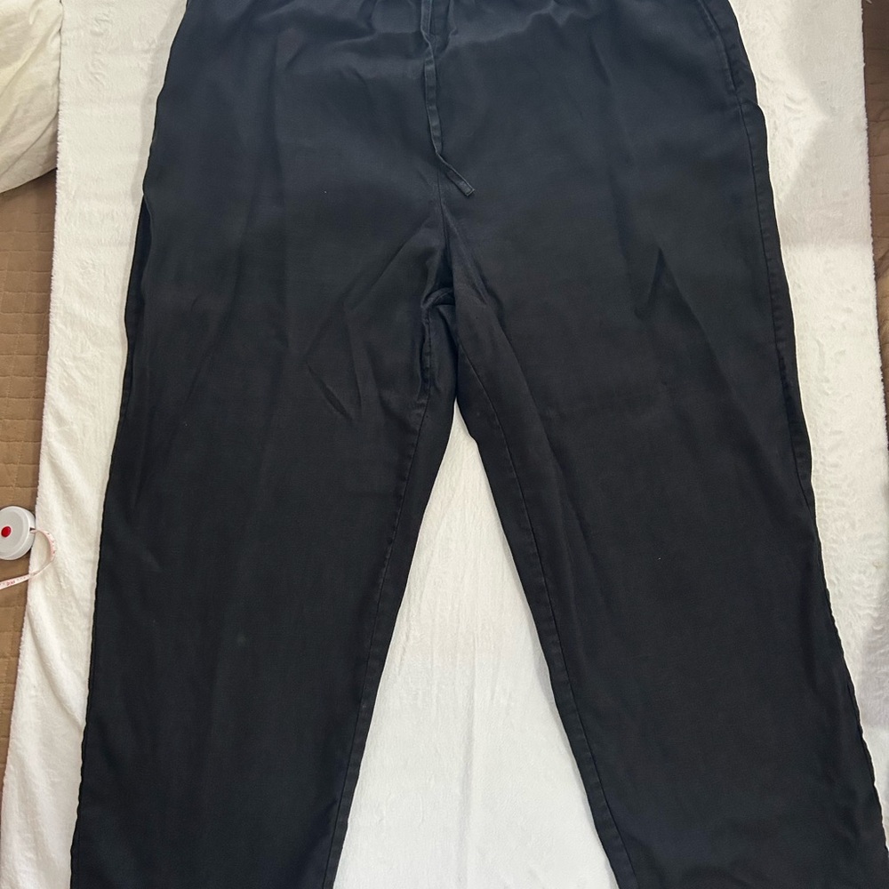 Orvis Black Drawstring Linen Pants
